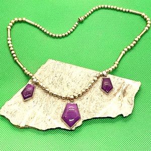 New Sterling Charoite Drop Necklace